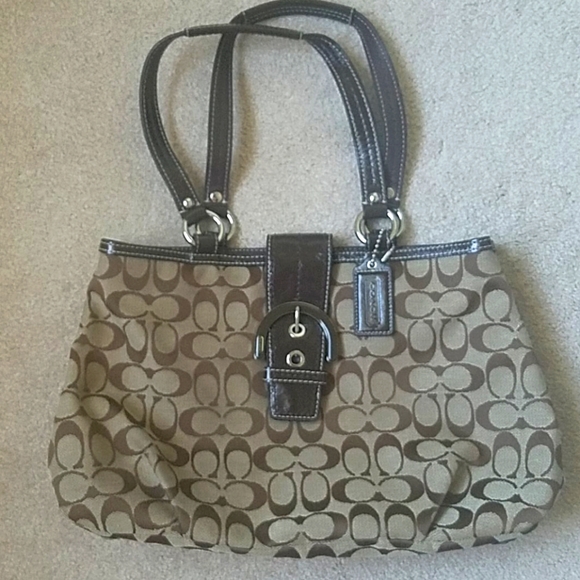 Coach Soho Signature C's Tote Shoulder Bag Purse - Picture 1 of 10
